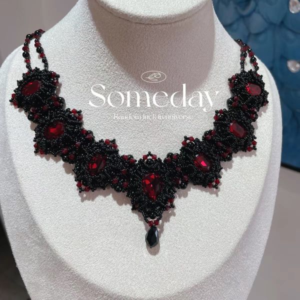  🖤❤️ VÒNG CỔ HẠT ĐEN ĐỎ – PHONG CÁCH DARK GOTHIC 