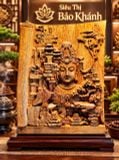  Tranh trầm hương Nhất Tâm Bái Phật đục tỉ mỉ hương trầm ngọt thơm  Kt 24* 18 