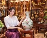  Combo Đôn gỗ khảm và bình quả đào 