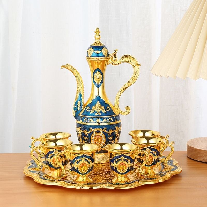  Bộ Ấm Trà Thổ Nhĩ Kỳ Hoàng Gia màu xanh BKMECN-10333 