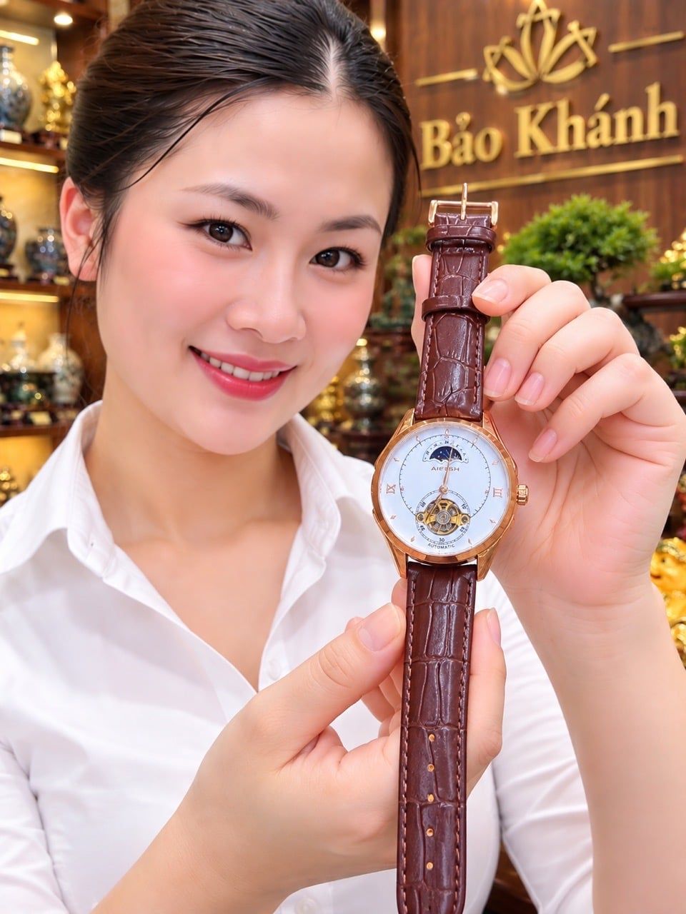  Đồng hồ đeo tay dây da nam cao cấp 