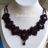  🖤❤️ VÒNG CỔ HẠT ĐEN ĐỎ – PHONG CÁCH DARK GOTHIC 