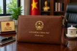  Túi Clutch in VĂN PHÒNG CHÍNH PHỦ  Da bò cao cấp quà tặng ý nghĩa BKFAVN-9451 