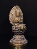  Tượng Phật Đại Nhật Như Lai (Tỳ Lô Giá Na) Bằng Đồng Thau Cao Cấp - Đồ Thờ Cúng, Bày Trí  Phòng Thờ, Bàn Làm Việc  Kt 36* 14 nặng 2,9 kg 