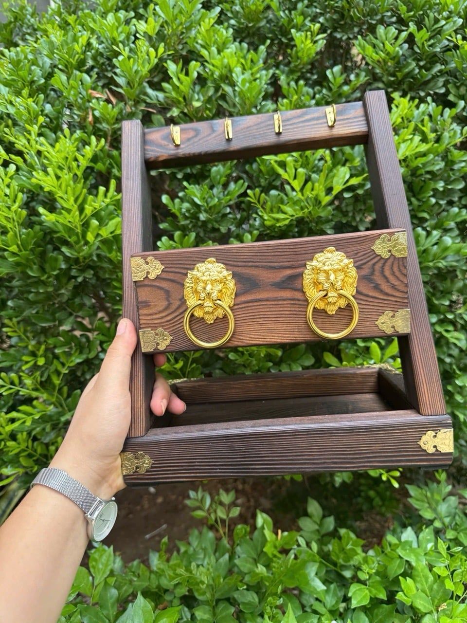  Khay treo chìa khóa  đựng đồ bằng gỗ 