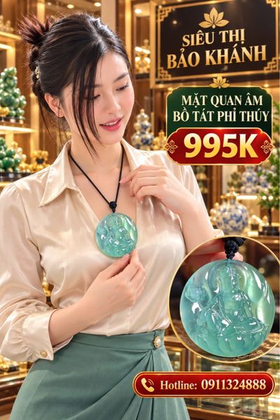  Mặt Quan Âm bồ tát phỉ Thuý  cao cấp 