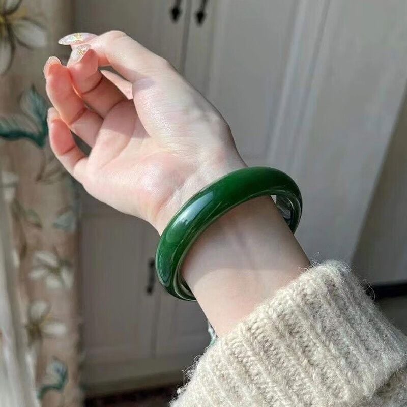  Vòng Tay Ngọc Hòa Điền Tân Cương Xanh ngọc bích BKJECN-9534 