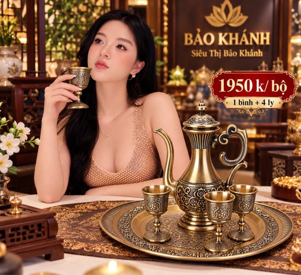 ✨ BỘ ẤM CHÉN ĐỒNG HOÀNG GIA – ĐẲNG CẤP & SANG TRỌNG ✨ 