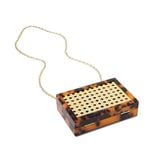  Túi Hộp Vuông Họa Tiết Mây Đan Phối Xích Đồi Mồi BKFAVN-9459 