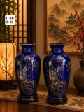  Bình gốm cắm hoa màu xanh gốm sứ Bát Tràng 