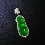  MẶT DÂY CHUYỀN TỨ QUÝ ĐẬU (PHÚC ĐẬU) CHALCEDONY XANH CAO BĂNG  – GIÁ SỈ TẬN XƯỞNG 