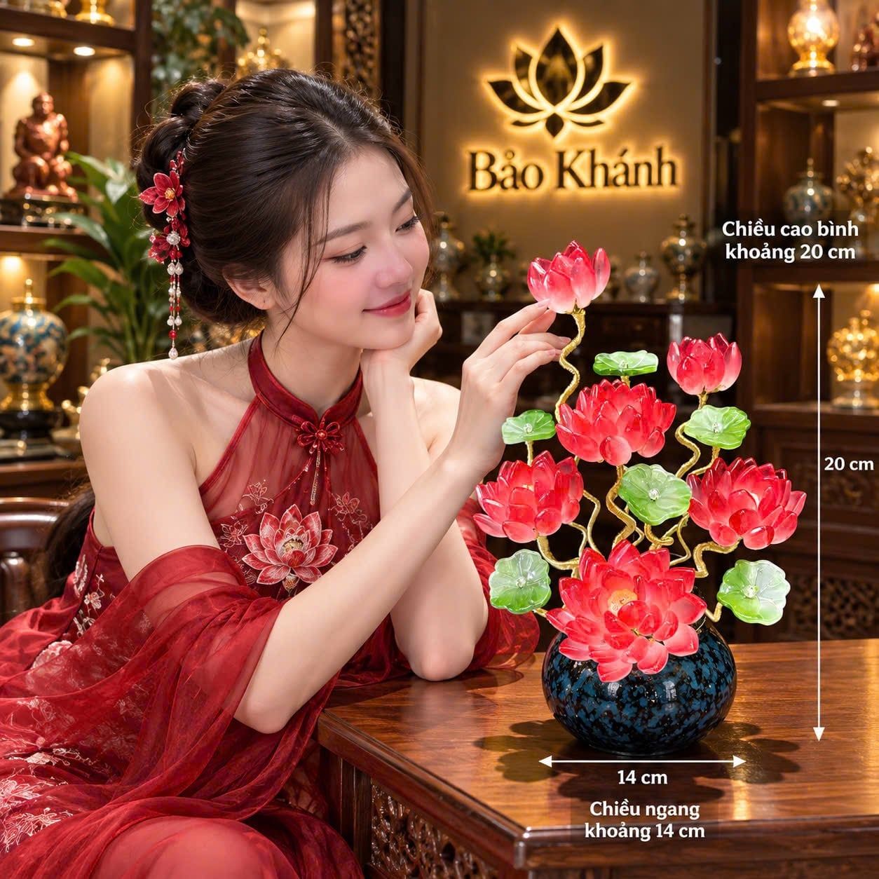  BÌNH HOA SEN LƯU LY TRANG TRÍ LÀM ĐỒ DECOR ĐẸP 