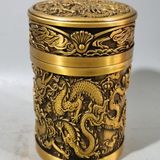  Hũ chè bằng đồng rồng nổi 