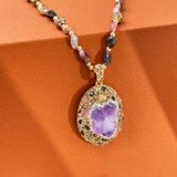  Dây Chuyền Thạch Anh Tím Gracetrend: Tuyệt Tác Bohemian Phong Thủy BKJECN-9511 