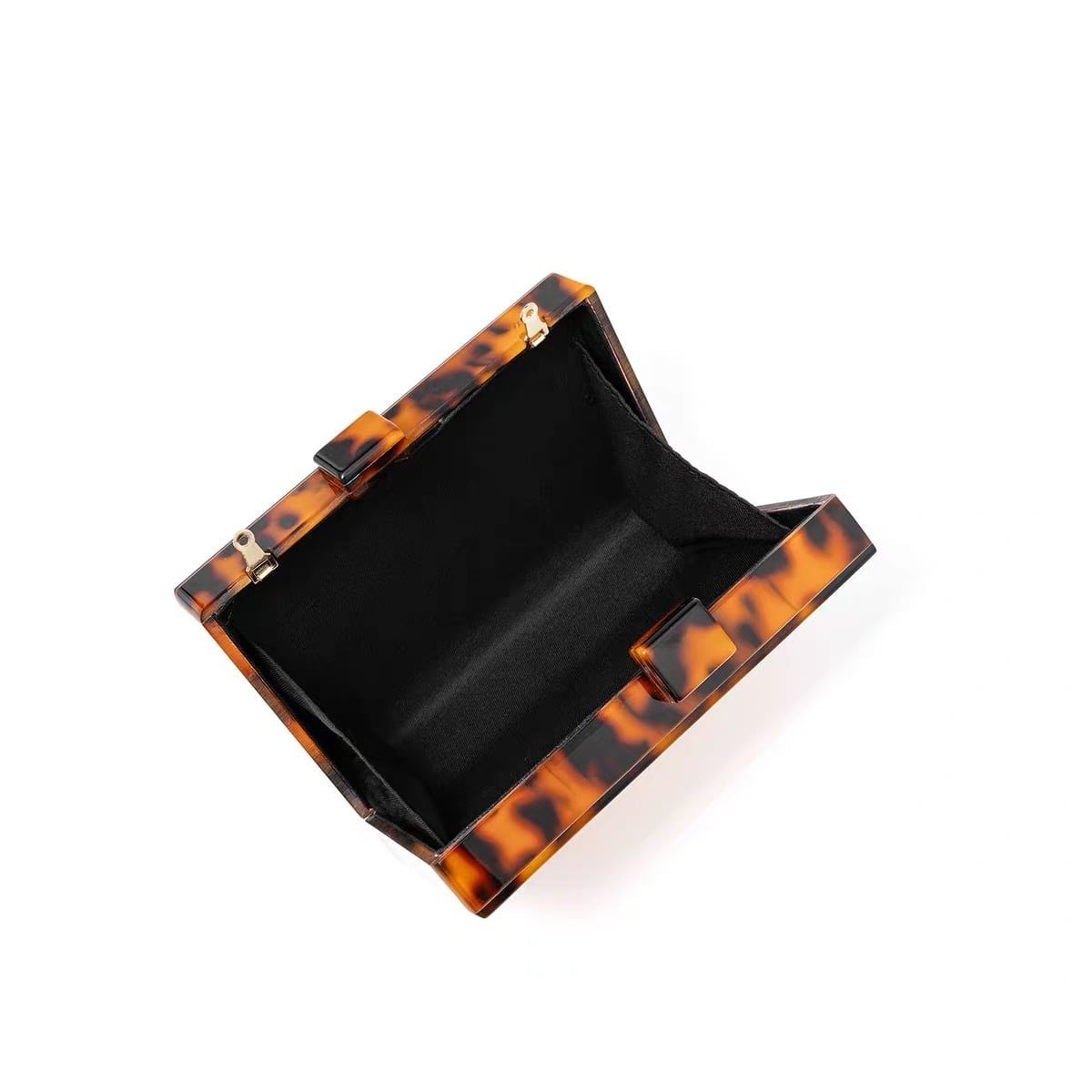 Túi Hộp Vuông Họa Tiết Mây Đan Phối Xích Đồi Mồi BKFAVN-9459 