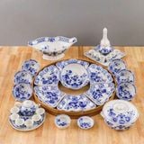  Bộ Đồ Cúng Cơm gốm sứ Bát Tràng họa tiết hoa sen xanh BKCEVN-10252 