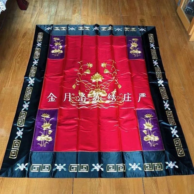  Thảm quỳ lễ phật Lụa thêu tay trang nghiêm BKHFCN-9065 