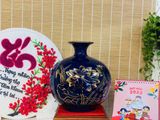  Bình hút lộc Văn Phòng Chính Phủ hoạ tiết sen vẽ chỉ vàng 24k 