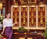  Tranh gỗ trang trí tứ cảnh  gỗ hương 