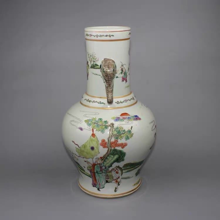  Bình gốm sưu tầm thời nhà Thanh cao 39 cm 
