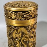  Hũ chè bằng đồng rồng nổi 