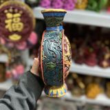  Bình Sơn mài hình rồng màu xanh đỏ BKCECN-10581 