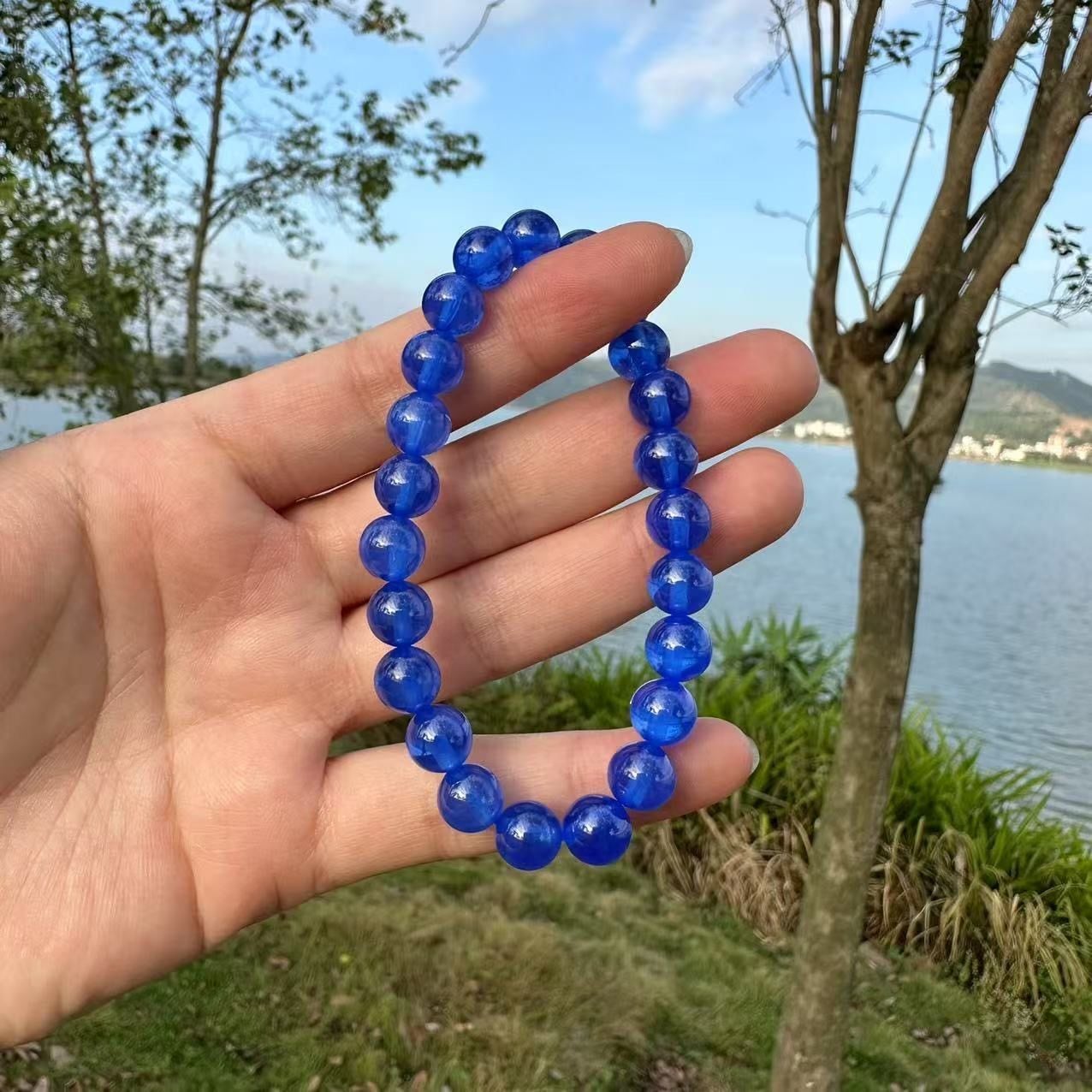  Vòng tay ruby sao màu xanh-hồng 