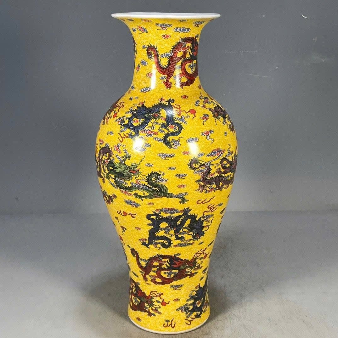 Bình Gốm Rồng màu vàng BKCECN-10586 