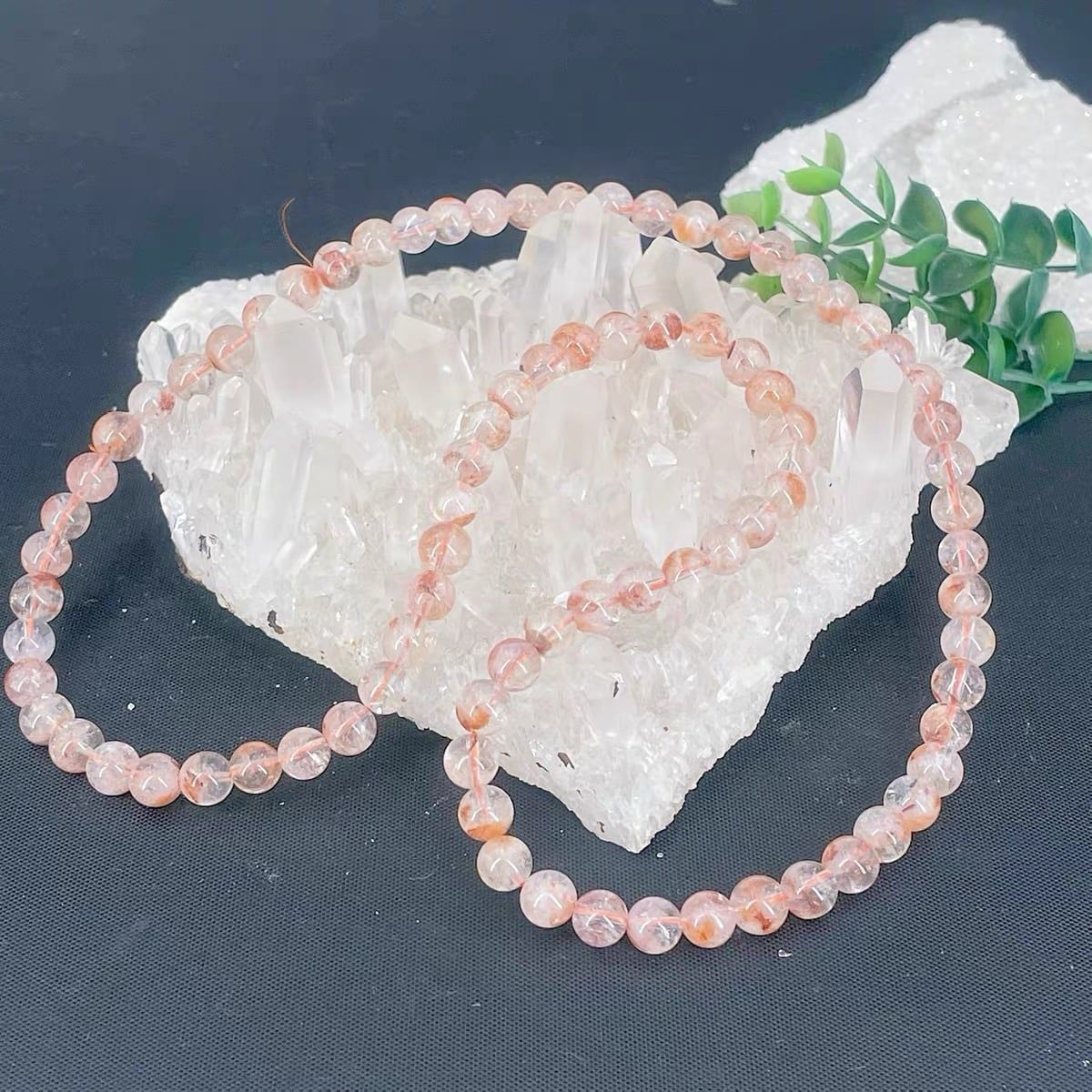  Vòng tay thạch anh hoa keo màu đỏ BKJECN-9542 