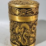 Hũ chè bằng đồng rồng nổi 