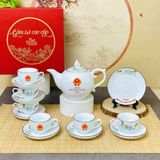  Bộ Ấm Chén In chữ Tổng Bí Thư Tô Lâm Tặng men sứ Bát Tràng BKCEVN-10244 