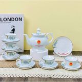  Bộ Ấm Chén Đài Các In chữ Tổng Bí Thư Tô Lâm Tặng men sứ Bát Tràng BKCEVN-10246 