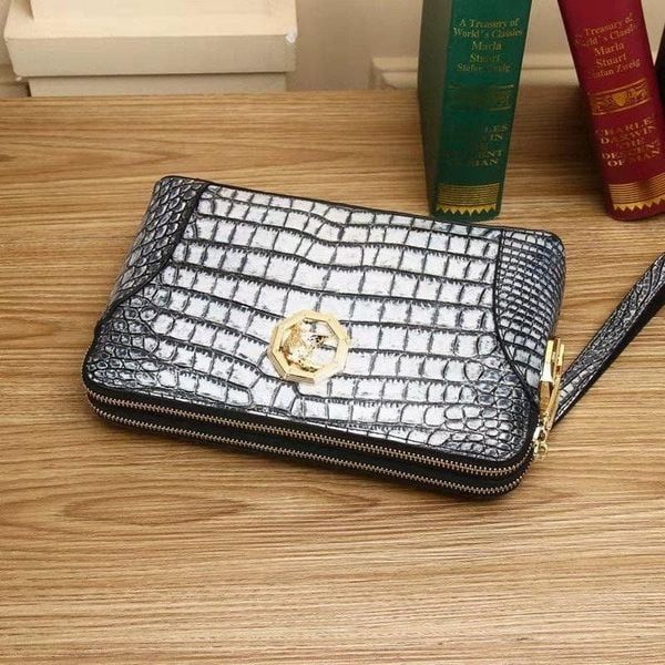  Túi Da Cá Sấu Cầm Tay Nam 25 × 6 × 16 cm – Sang Trọng & Đẳng Cấp 