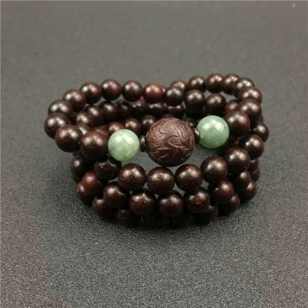  Vòng Cổ Gỗ Sưa Hạt Tròn Mix Ngọc Phong Thủy BKJECN-9376 