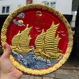  Đĩa Gốm In Tổng Bí Thư Tô Lâm gốm sứ Bát Tràng dát vàng 24k BKCEVN-10249 