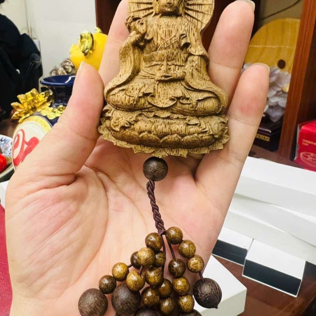 Mặt Dây Treo Phật Quan Âm Gỗ Trầm Hương Cao Cấp BKWOCN-9289 