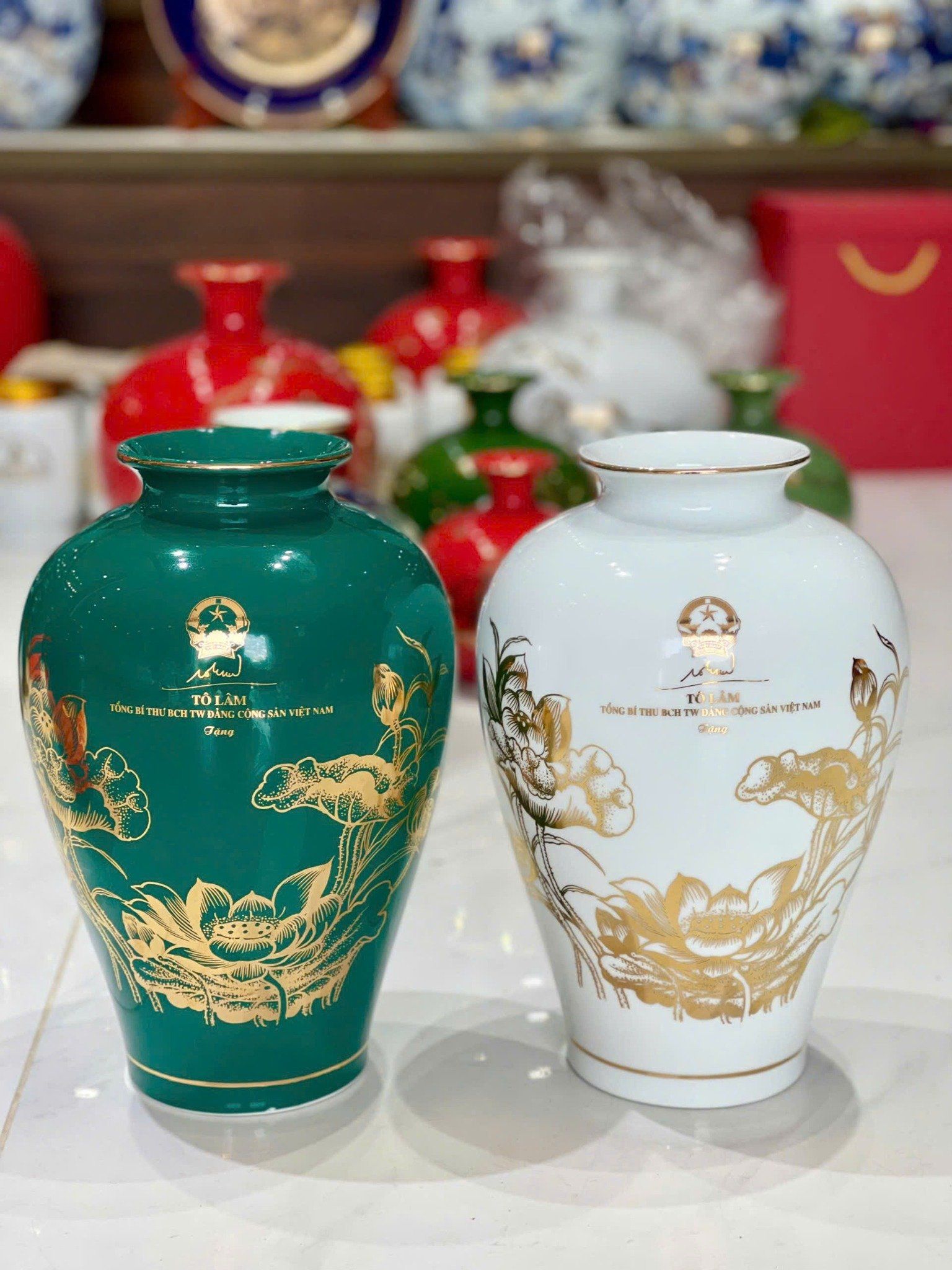  Bình gốm in logo Tổng bí thư Tô Lâm sang trọng BKCEVN-8149 