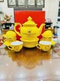  Bộ ấm chén men Vàng kim sang trọng in logo Thủ tướng Phạm Minh Chính BKCEVN-8127 