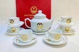 Bộ ấm chén in logo Văn phòng chính phủ Việt Nam vẽ chỉ vàng 24k BKCEVN-8134 