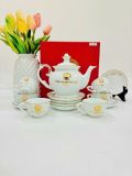  Bộ ấm chén in logo Tổng Bí Thư Tô Lâm men ngọc vẽ chỉ vàng BKCEVN-8139 