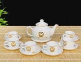  Bộ ấm chén in logo Văn phòng chính phủ Việt Nam vẽ chỉ vàng 24k BKCEVN-8134 