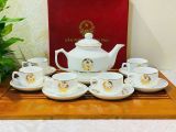  Bộ ấm chén in logo Văn Phòng Chính Phủ vẽ vàng 24k 