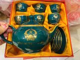  Bộ ấm chén Tổng Bí thư Tô Lâm màu xanh vẽ vàng in logo BKCEVN-8125 