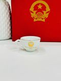  Bộ ấm chén Tổng Bí thư Tô Lâm in logo men ngọc vẽ chỉ vàng BKCEVN-8139 
