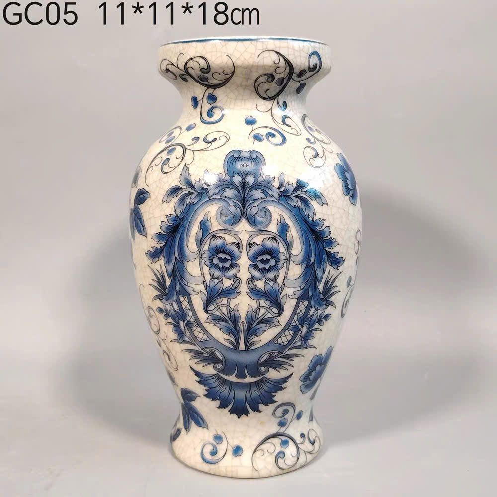  Bình gốm men lam vẽ tay BKCECN-9340 