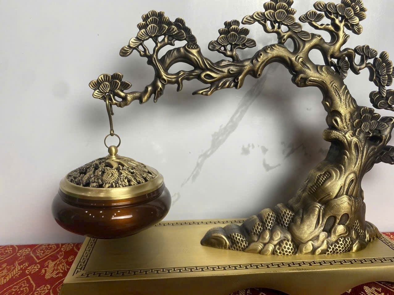  Lư đồng treo Cây Tùng bằng đồng nguyên BKMECN-9214 