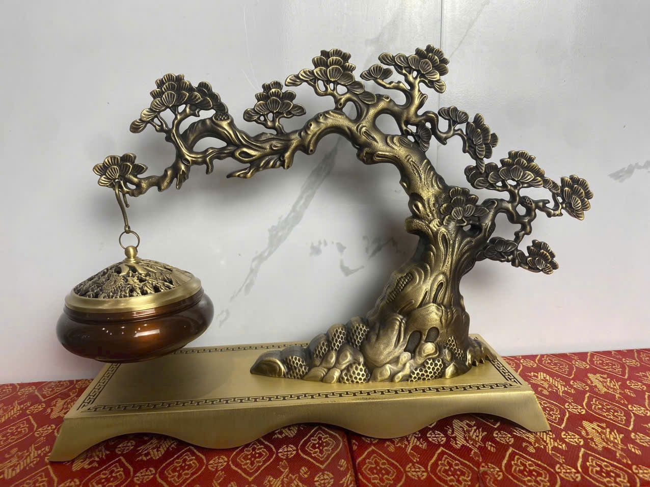  Lư đồng treo Cây Tùng bằng đồng nguyên BKMECN-9214 