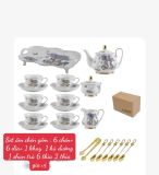  Bộ ấm chén cao cấp men ngọc phong cách Châu Âu BKCEVN-8209 