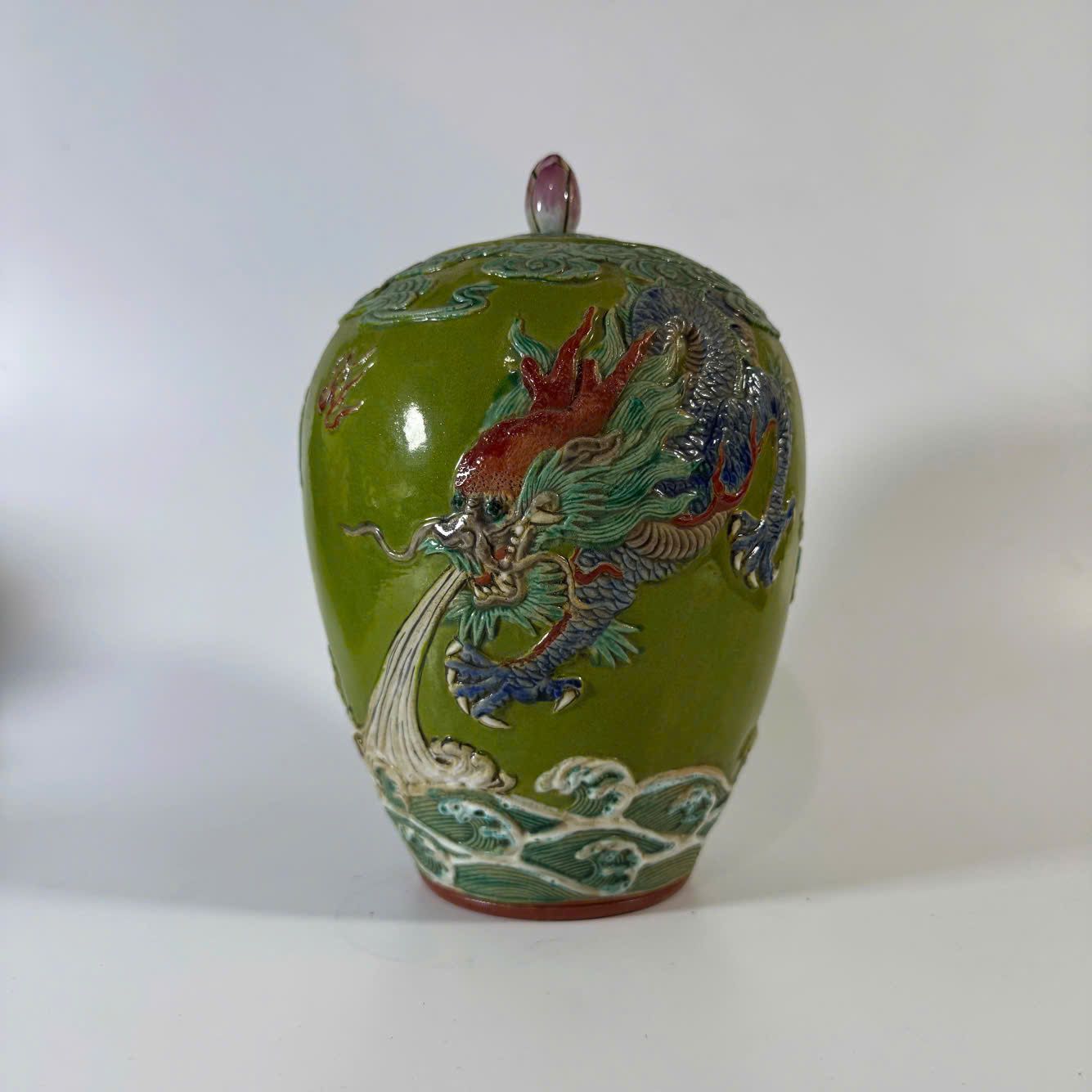  Bình gốm sứ họa tiết rồng phun nước BKCEVN-8214 