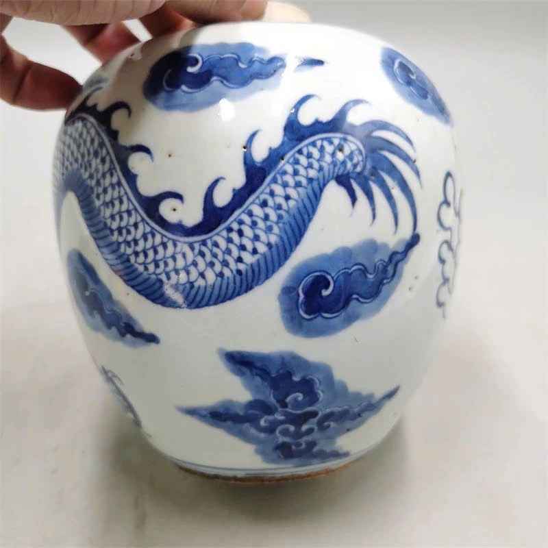  Bình gốm rồng men cổ họa tiết vẽ tay BKCECN-9351 
